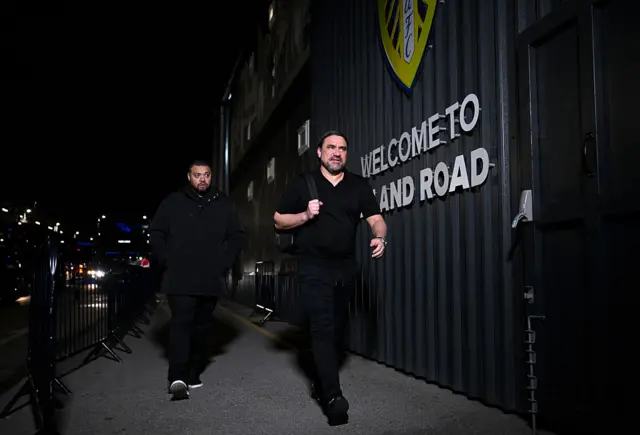 Daniel Farke arrives at Elland Road