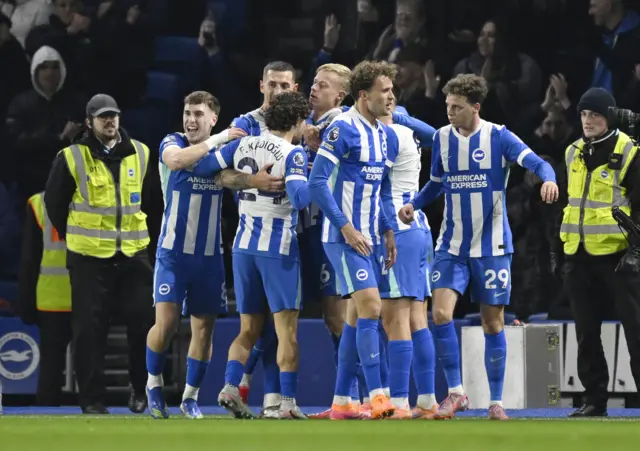 Brighton players celebrate