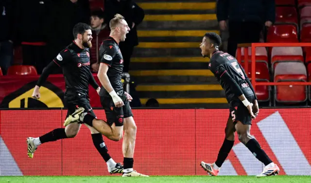 Richard King (right) scored St Mirren's third goal