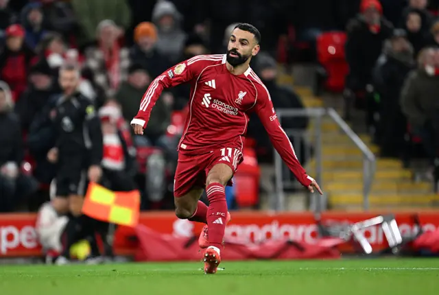 Mohamed Salah asks for the ball