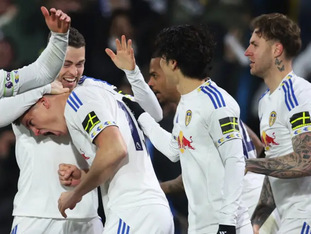 Leeds players celebrate