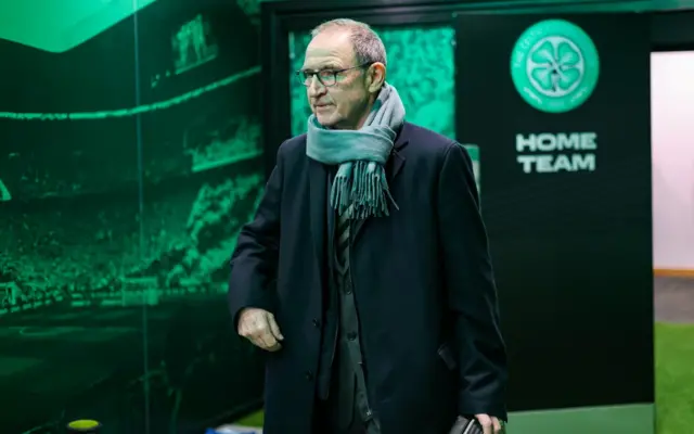 Martin O'Neill arriving at Celtic Park