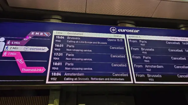 The departures board