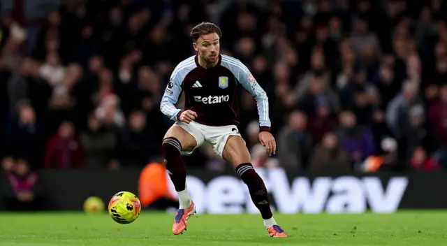Matty Cash of Aston Villa in action during the Premier League match between Chelsea and Aston Villa at Stamford Bridge on December 27, 2025 in London, England.