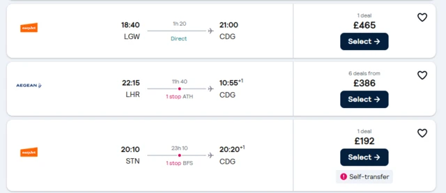 A screenshot of the Skyscanner website