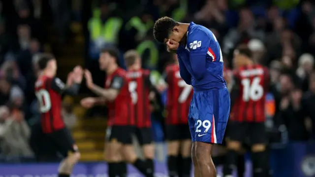 Wesley Fofana of Chelsea reacts