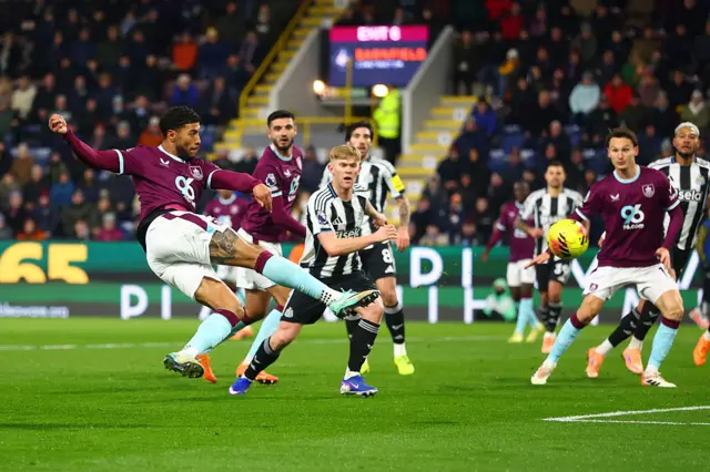 Josh Laurent of Burnley scores
