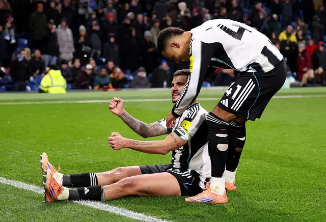 Bruno Guimaraes of Newcastle United celebrates