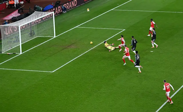 Martin Zubimendi of Arsenal scores
