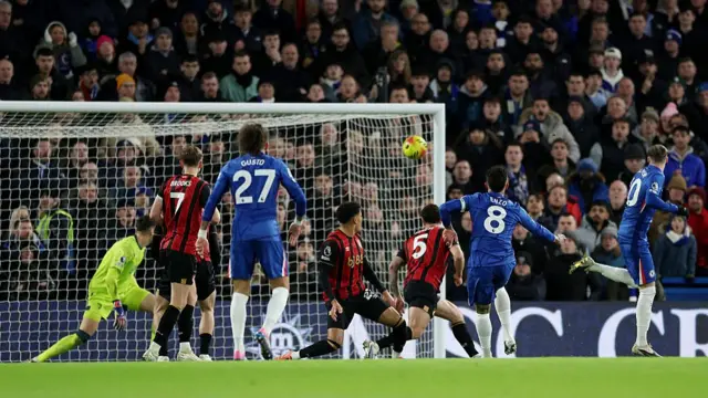 Enzo Fernandez of Chelsea scores