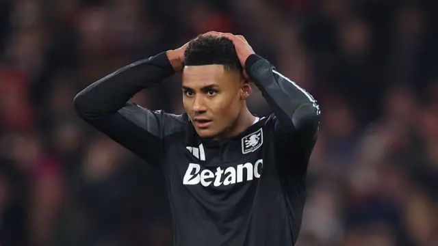 Ollie Watkins of Aston Villa reacts