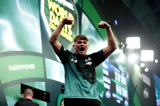 Charlie Manby celebrating