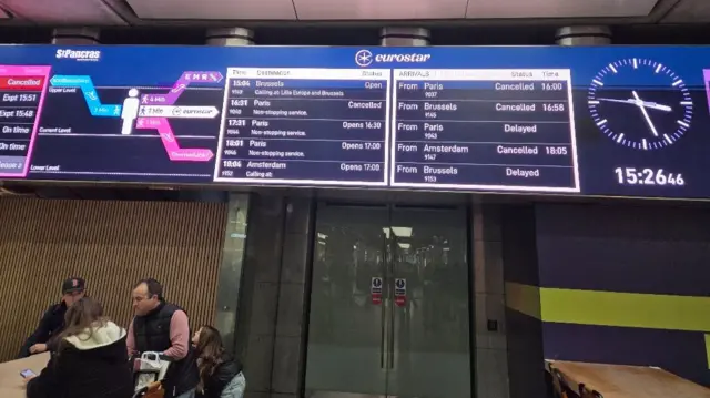 Departure board at St Pancras International