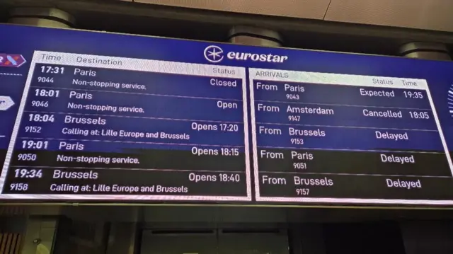 Departure board for St Pancras