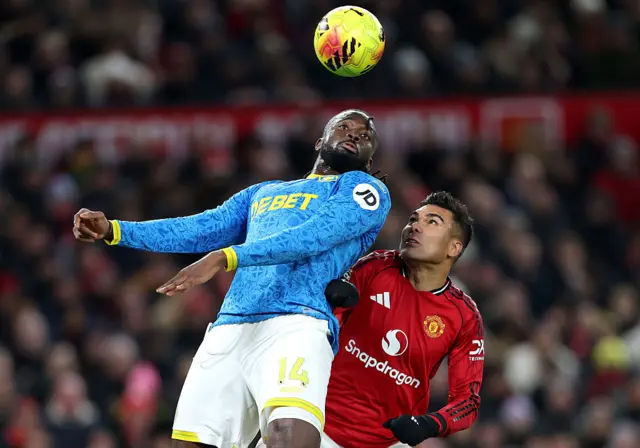 Tolu Arokodare of Wolves jumps for the ball