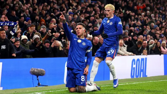 Enzo Fernandez of Chelsea celebrates