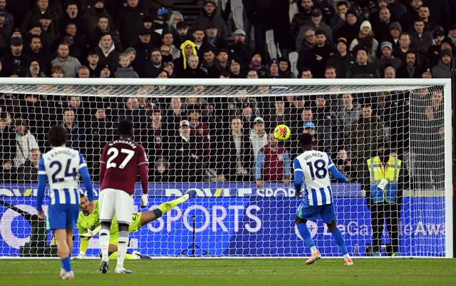 Danny Welbeck misses a penalty