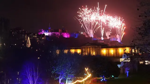 Fireworks display at Edinburgh Castle