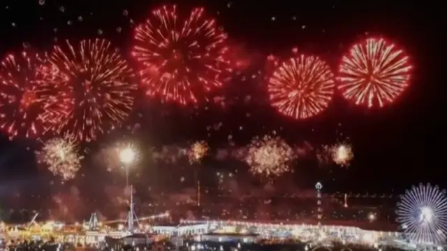 Fireworks light up the night sky in Abu Dhabi