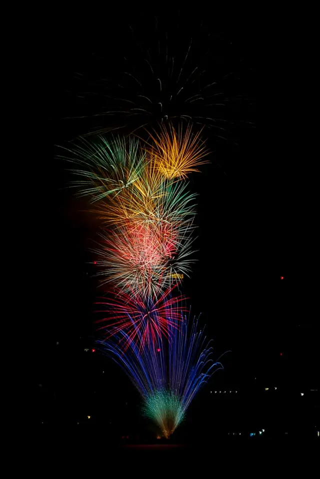 Fireworks illuminate the sky during the New Year's Eve celebrations in Hanoi, Vietnam.