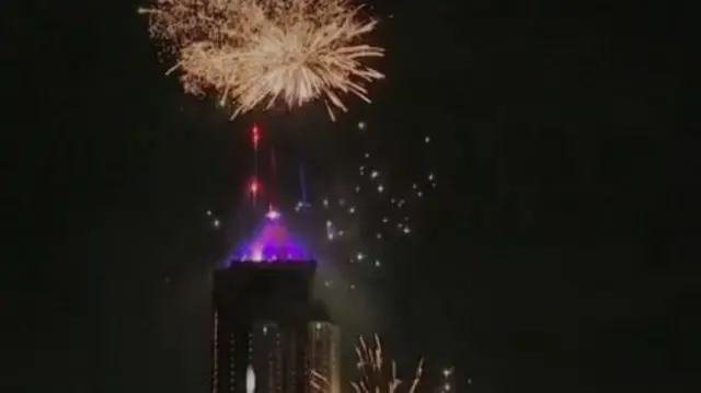 Fireworks light up the night Nairobi sky in Kenya