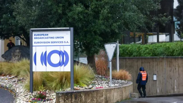 EBU signage outside it's headquarters in Geneva.