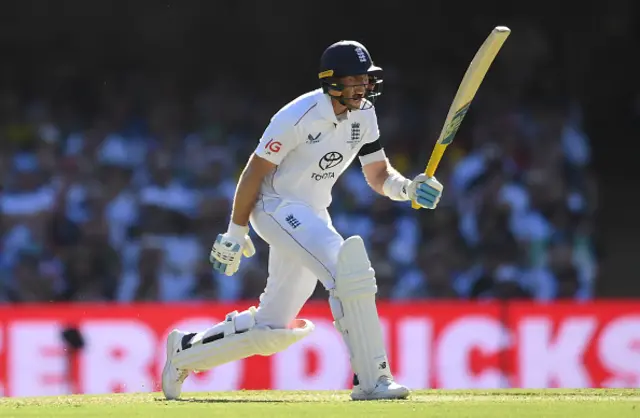 Joe Root of England reacts during day on