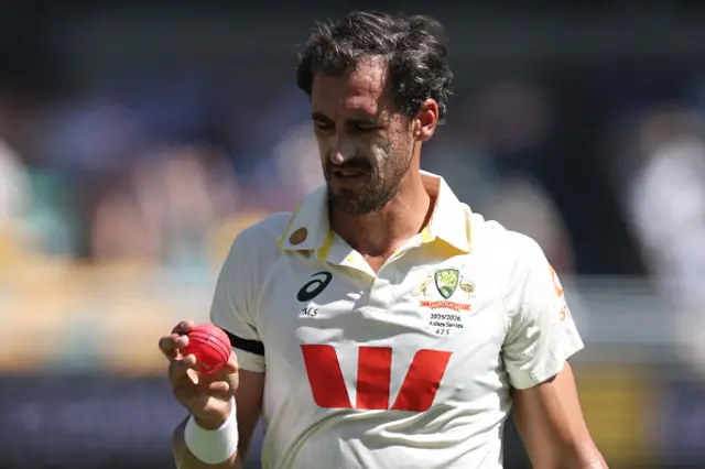 Australia's Mitchell Starc prepares to bowl