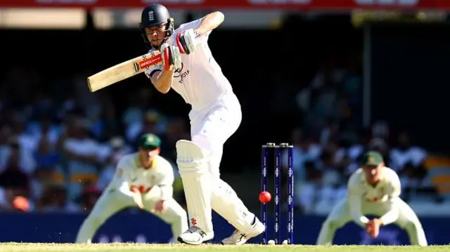 Zak Crawley of England bats during day one
