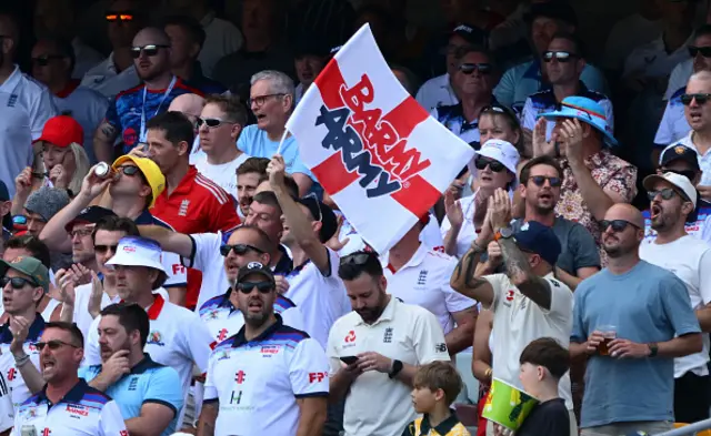 The England fans in the stands