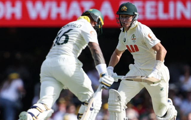 Australia's Jake Weatherald and Marnus Labuschagne