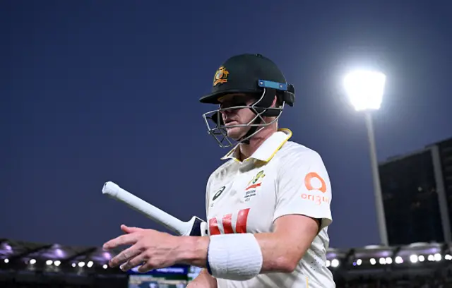 Steve Smith of Australia heads to the dressing rooms
