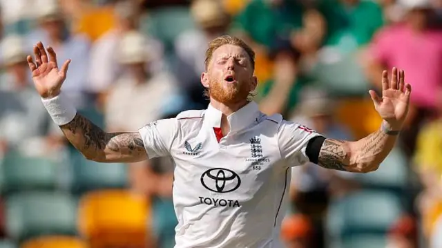 Ben Stokes of England reacts