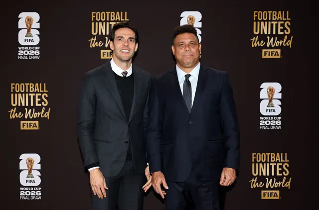 Kaka and Ronaldo arrive for World Cup draw.