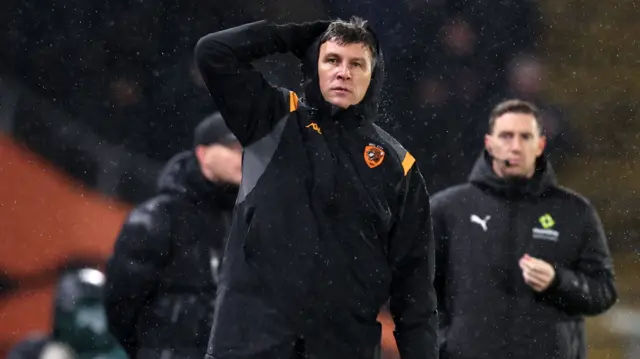 Sergej Jakirovic, Manager of Hull City, reacts