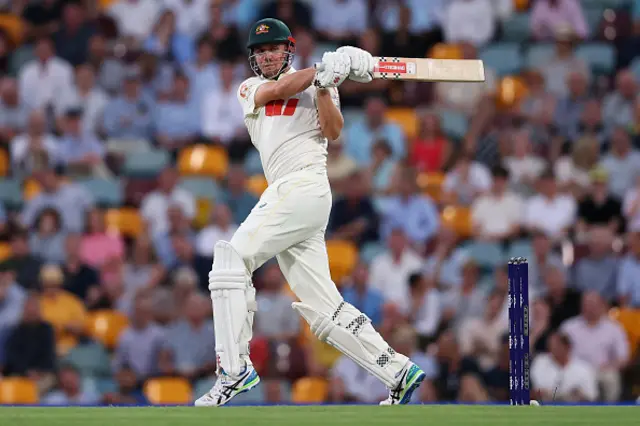 Cameron Green of Australia bats during day two