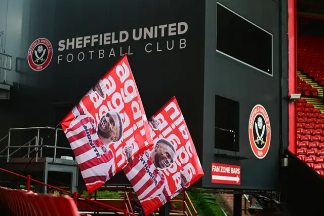 Sheffield United flags fly at Bramall Lane