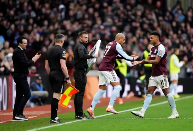 Ollie Watkins makes way for Donyell Malen.