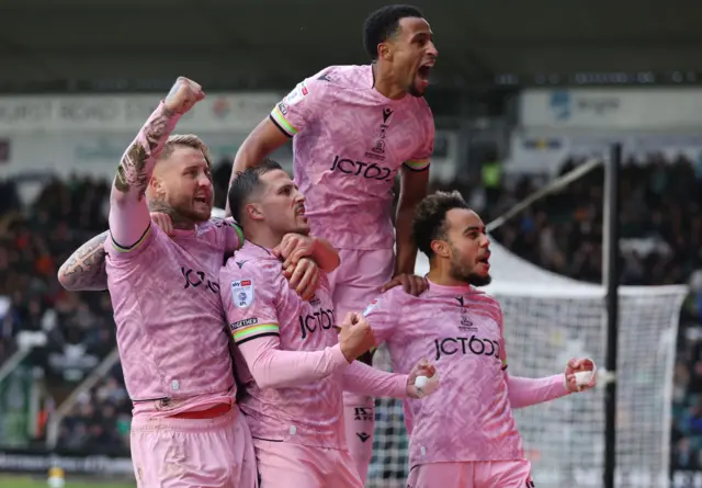Antoni Sarcevic of Bradford City celebrates scoring