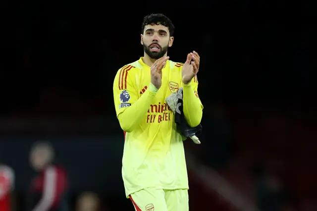 David Raya applauds fans for Arsenal