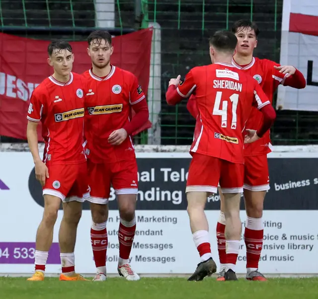 Thomas Lavery celebrates