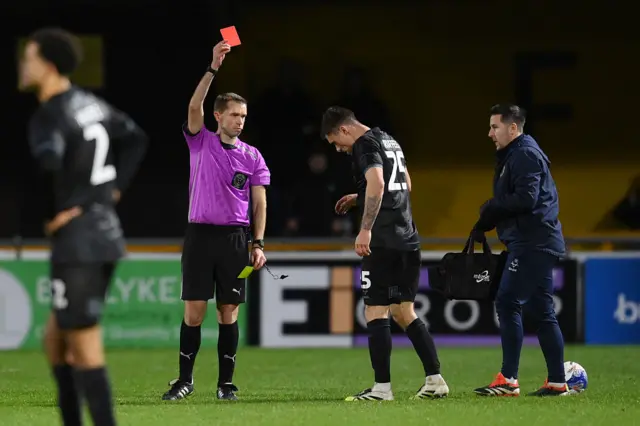 Shrewsbury's Josh Ruffels is sent off