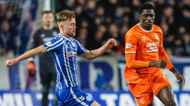 Rangers' Nasser Djiga (R) and Kilmarnock's David Watson
