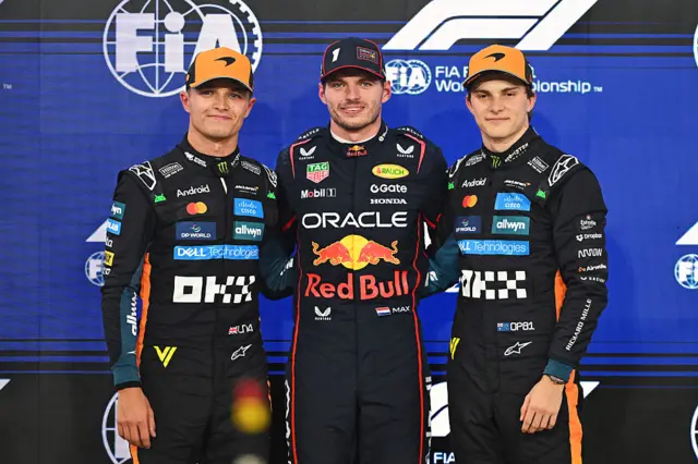Oscar Piastri, Max Verstappen and Oscar Piastri