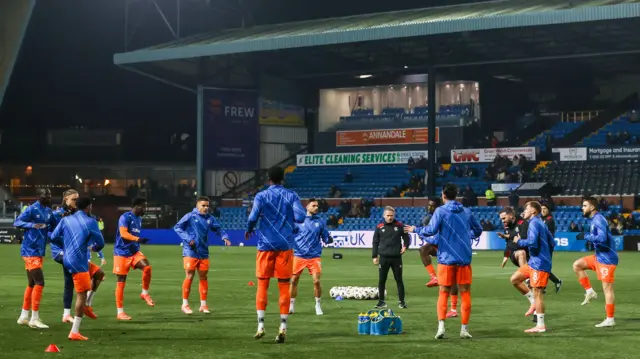 Rangers players warming up