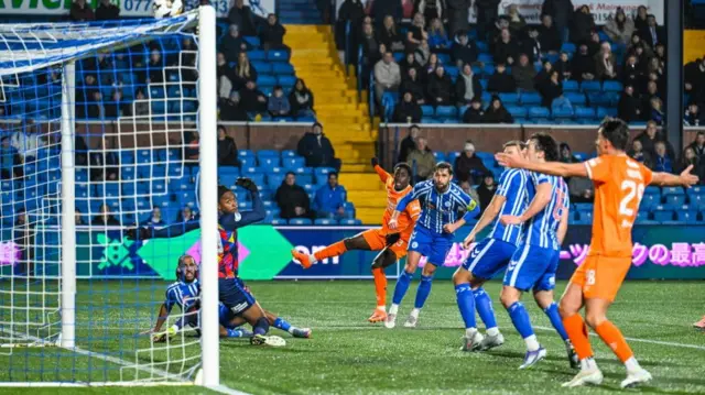 Djeidi Gassama shoots for Rangers against Kilmarnock