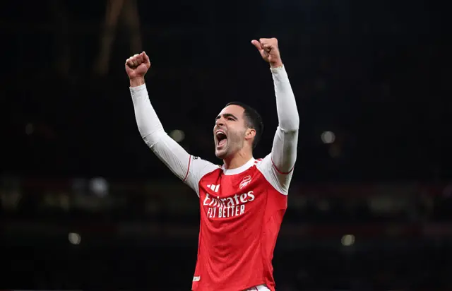 Mikel Merino celebrates