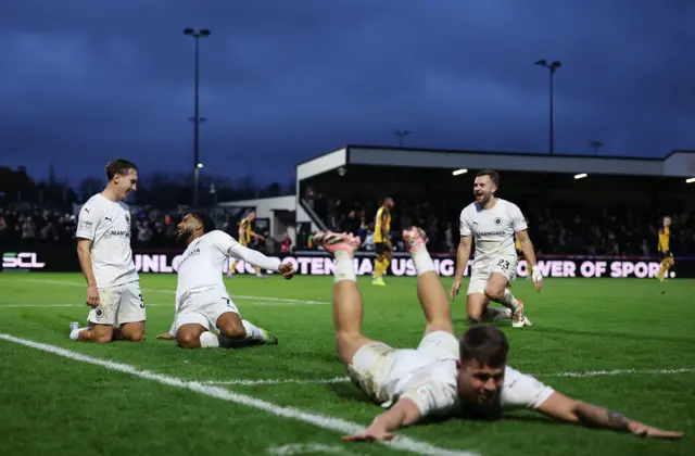 Boreham Wood celebrate against Newport County