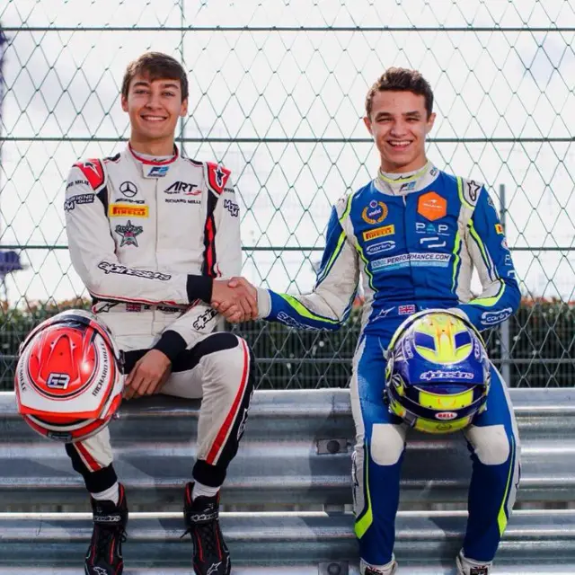 George Russell shares of picture of himself and Lando Norris as young drivers