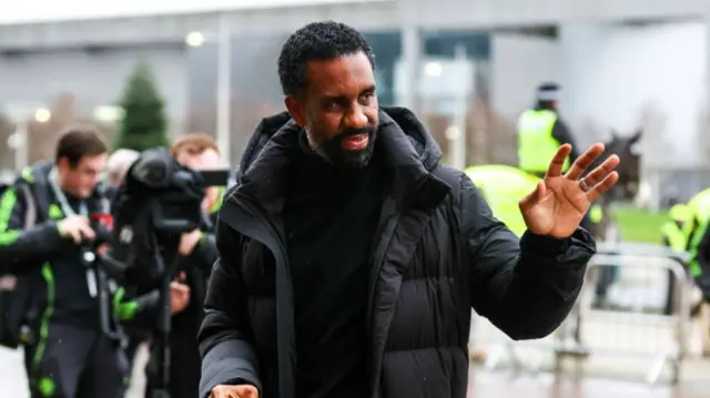 Wilfried Nancy arriving at Celtic Park